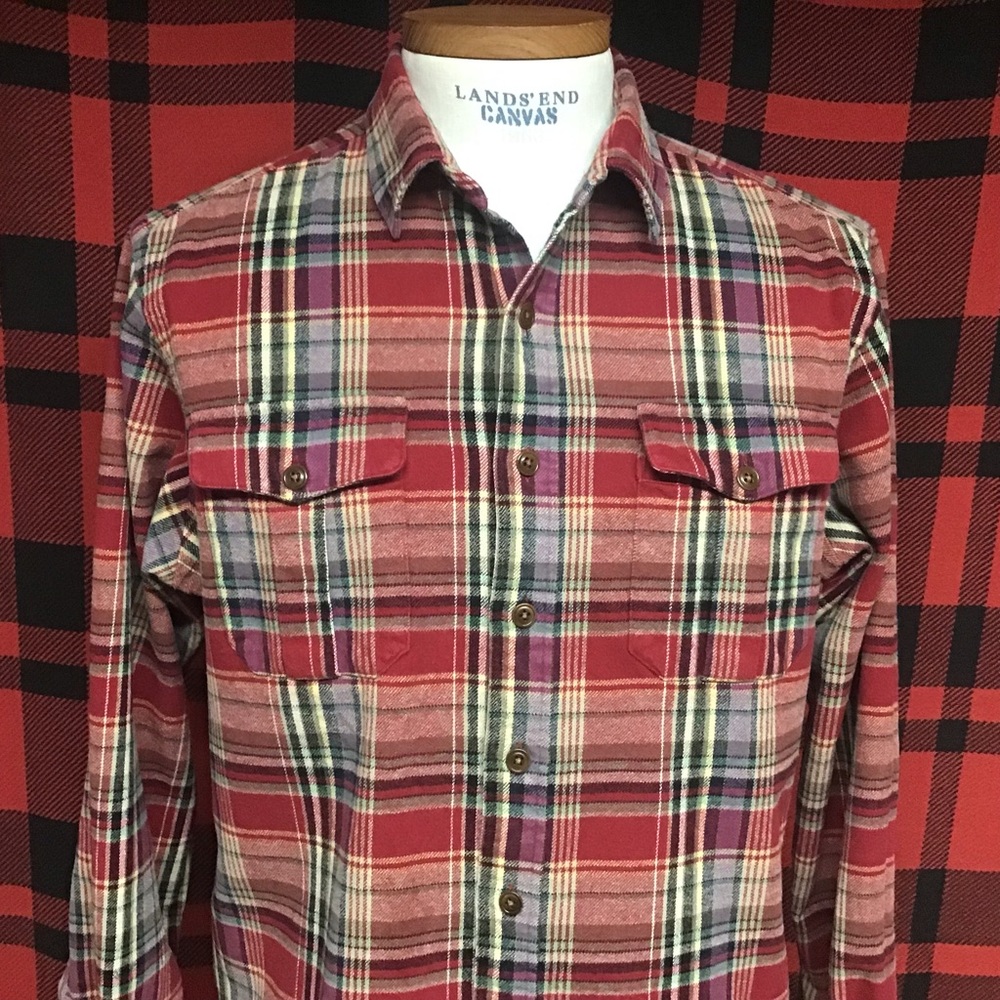 EUC POLO Sportsman suede PLAID patch shirt sz XL